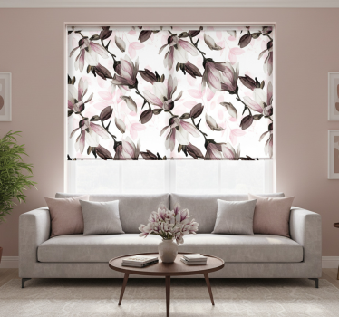 Rullgardin vardagsrum glamourstil blommig variation - Tenstickers
