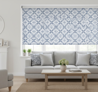 Rullgardin vardagsrum hamptonstil blombukett - Tenstickers