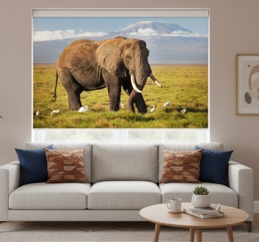 Rullgardin vardagsrum kilimanjaro elefant - Tenstickers