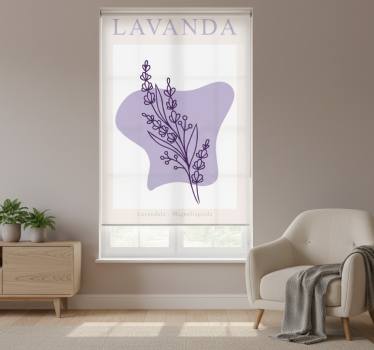 Rullgardin vardagsrum lavendel minimalistisk - Tenstickers