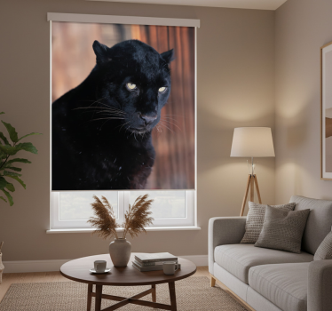 Rullgardin vardagsrum leopardjakt - Tenstickers