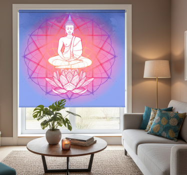 Rullgardin vardagsrum mandala buddha mediterande - Tenstickers
