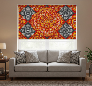 Rullgardin vardagsrum mandala konst av henna - Tenstickers