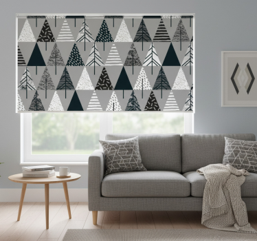 Rullgardin vardagsrum minimalistiska träd nordisk stil - Tenstickers