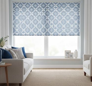 Rullgardin vardagsrum modern blå vas hampton stil - Tenstickers