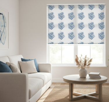 Rullgardin vardagsrum modern corals hamptonsstil - Tenstickers