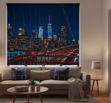 Rullgardin vardagsrum new york city landskap - Tenstickers