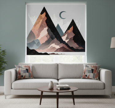 Rullgardin vardagsrum nordiska geometriska berg - Tenstickers