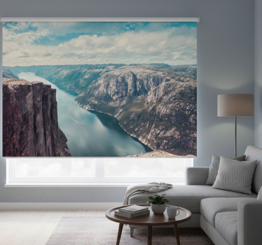 Rullgardin vardagsrum norska fjordar - Tenstickers