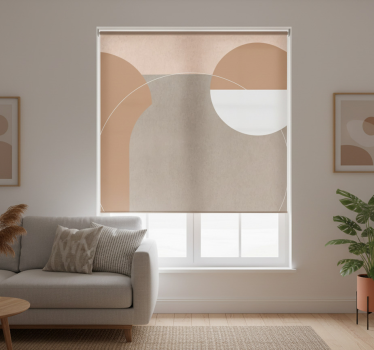 Rullgardin vardagsrum oregelbunden geometrisk stil - Tenstickers