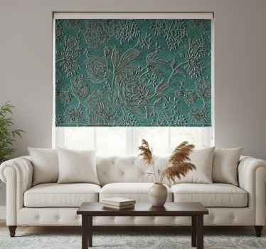 Rullgardin vardagsrum oriental flora - Tenstickers