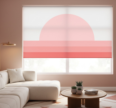 Rullgardin vardagsrum rosa 70-tals solnedgång - Tenstickers