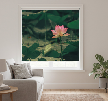 Rullgardin vardagsrum rosa blomma - Tenstickers