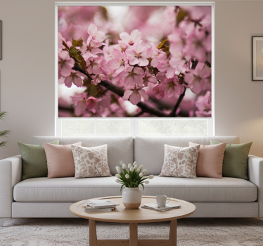Rullgardin vardagsrum rosa körsbärsblomma - Tenstickers
