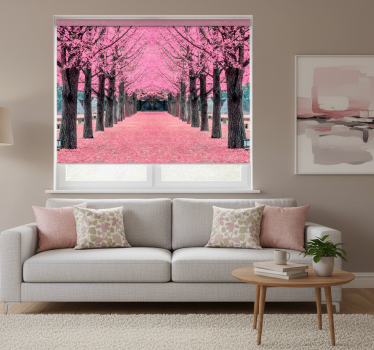 Rullgardin vardagsrum rosa träd nami island - Tenstickers