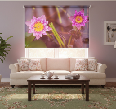 Rullgardin vardagsrum rosa/lila lotus - Tenstickers