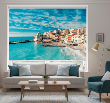 Rullgardin vardagsrum santorini hav - Tenstickers