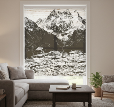 Rullgardin vardagsrum schweiziska fjäll - Tenstickers