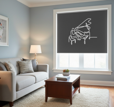 Rullgardin vardagsrum söt design med pianistlinje - Tenstickers