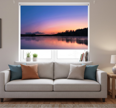 Rullgardin vardagsrum sunset mazury lake - Tenstickers