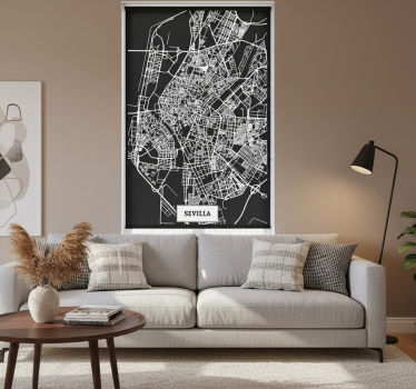 Rullgardin vardagsrum topografisk karta sevilla - Tenstickers