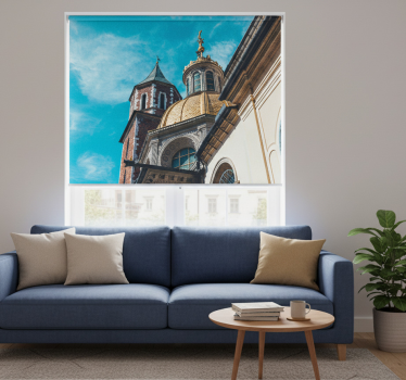 Rullgardin vardagsrum utsikt över wawel - Tenstickers
