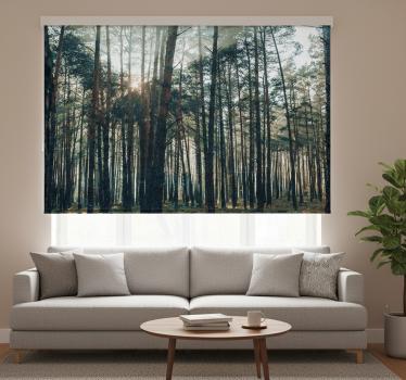 Rullgardin vardagsrum vacker design av furu skog - Tenstickers