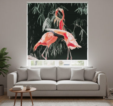 Rullgardin vardagsrum vackra flamingoskjutningar - Tenstickers
