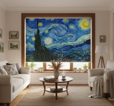 Rullgardin vardagsrum van goghs stjärnklara natt - Tenstickers