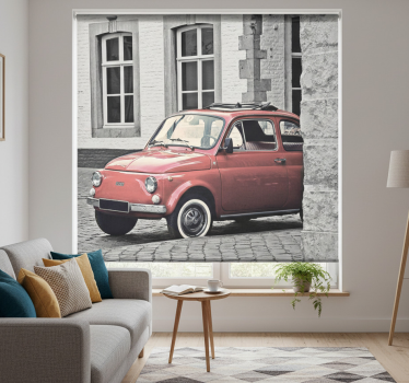 Rullgardin vardagsrum vintage gamla fiat 500 - Tenstickers