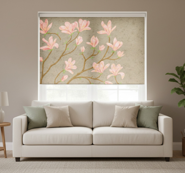 Rullgardin vardagsrum vintage stil magnolia - Tenstickers