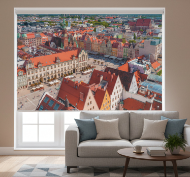 Rullgardin vardagsrum wrocław panorama - Tenstickers