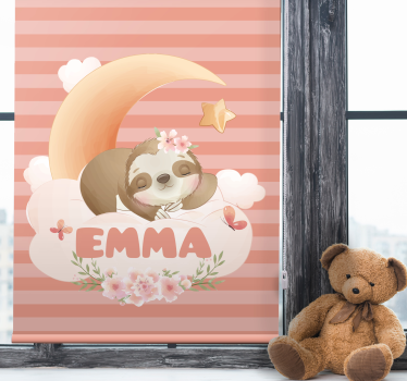 Namn med sengångare och måne Rrullgardin barn - Tenstickers