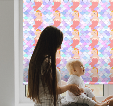 Enhörning sjöjungfru mönster Rrullgardin barn - Tenstickers