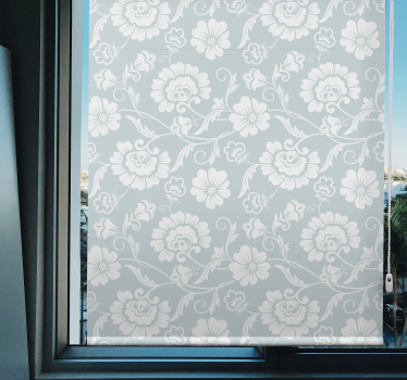 Grå motiv sofistikerad Rullgardin blommig - Tenstickers