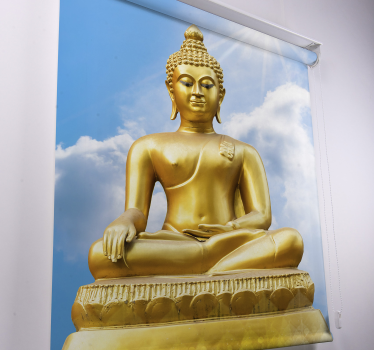 Soliga buddha zen blue rullgardin - Tenstickers
