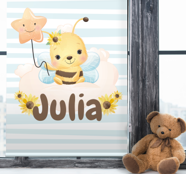 Sött bi med namn Rrullgardin barn - Tenstickers