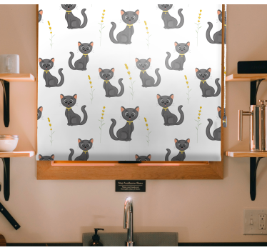 Söt katt med krage barn rullgardin - Tenstickers