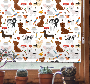 Söta blandade valphundar djurRullgardiner - Tenstickers