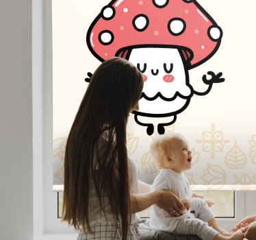 Söta glada svampbarn rullgardin - Tenstickers