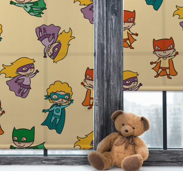 Superhjältar mönster superhjälte rullgardin - Tenstickers