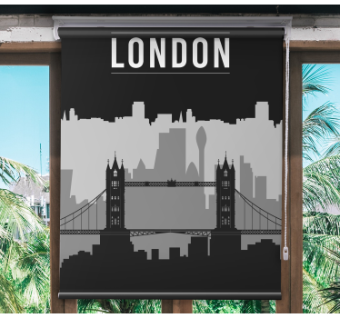 Svart och grå london skyline rullgardin konst - Tenstickers
