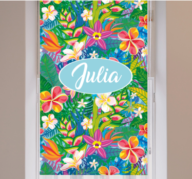 Tecknade blommor personliga rullgardiner - Tenstickers