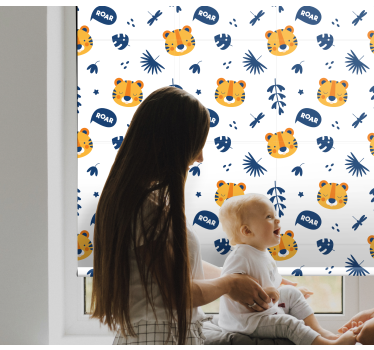 Tiger cub huvud och slända barn rullgardin - Tenstickers