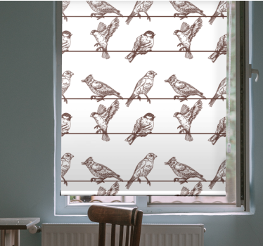 Trädgård fåglar design djur rullgardin - Tenstickers