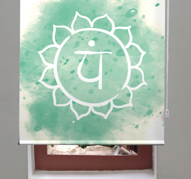 Vacker hjärta chakra symbol buddha rullgardin - Tenstickers