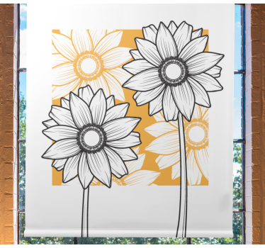 Vackra färgade solrosor blomma rullgardin - Tenstickers
