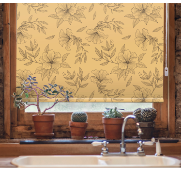 Vackra siluettblommor och plantera rullgardiner - Tenstickers
