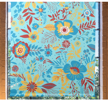 Vårblommor flerfärgad rullgardin - Tenstickers
