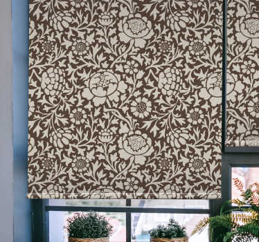 Vintage blommigt tryck rullgardin för blommor - Tenstickers